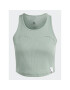 adidas Top Lounge Rib Tank Top IC8757 Zelená Fitted Fit - Pepit.sk