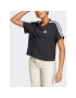 adidas Tričko Essentials 3-Stripes Single Jersey Crop Top HR4913 Čierna Loose Fit - Pepit.sk