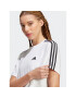 adidas Tričko Essentials 3-Stripes Single Jersey Crop Top HR4915 Biela Loose Fit - Pepit.sk