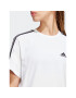 adidas Tričko Essentials 3-Stripes Single Jersey Crop Top HR4915 Biela Loose Fit - Pepit.sk