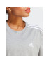 adidas Tričko Essentials 3-Stripes Single Jersey Crop Top HR4916 Sivá Loose Fit - Pepit.sk