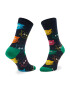 Happy Socks Súprava 3 párov vysokých ponožiek unisex XMJA08-0150 Čierna - Pepit.sk