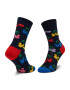 Happy Socks Súprava 4 párov vysokých ponožiek unisex XDNY09-0200 Čierna - Pepit.sk