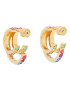 Kurt Geiger Náušnice Rainbow Triple Hoops 8843069429 Zlatá - Pepit.sk