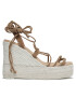 Manebi Espadrilky Soft Suede Lace-Up Wedge Espadrilles L 8.7 WA Hnedá - Pepit.sk