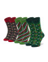 Rainbow Socks Súprava 3 párov vysokých ponožiek unisex Xmas Socks Box Stripes Pak 3 Zelená - Pepit.sk