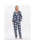 Seidensticker Pyžamo Classic Pajama Set Flowers Tmavomodrá Straight Fit - Pepit.sk