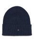 Tommy Hilfiger Čiapka Essential Flag Beanie AW0AW15309 Tmavomodrá - Pepit.sk