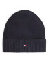 Tommy Hilfiger Čiapka Pima Cotton Beanie AM0AM06573 Tmavomodrá - Pepit.sk