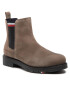 Tommy Hilfiger Členková obuv s elastickým prvkom Rwb Hilfiger Suede Chelsea FM0FM04202 Hnedá - Pepit.sk