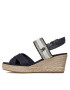 Tommy Hilfiger Espadrilky Golden Webbing Mid Wedge FW0FW07090 Tmavomodrá - Pepit.sk