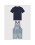 Tommy Hilfiger Súprava tričko a nohavice na traky Dungaree KN0KN01421 Tmavomodrá Regular Fit - Pepit.sk