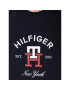 Tommy Hilfiger Tričko Curved Monogram MW0MW30043 Tmavomodrá Regular Fit - Pepit.sk