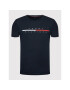 Tommy Hilfiger Tričko Split Logo MW0MW22128 Tmavomodrá Regular Fit - Pepit.sk