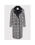 Tommy Hilfiger Vlnený kabát Blend Houndstooth WW0WW32577 Tmavomodrá Relaxed Fit - Pepit.sk