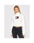 Tommy Jeans Rolák Furry Flag DW0DW11719 Biela Cropped Fit - Pepit.sk