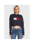 Tommy Jeans Sveter Center Flag DW0DW14261 Tmavomodrá Boxy Fit - Pepit.sk