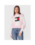 Tommy Jeans Sveter Checker Flag DW0DW14316 Ružová Relaxed Fit - Pepit.sk