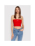 Tommy Jeans Top Signature DW0DW12733 Červená Cropp Fit - Pepit.sk