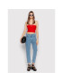 Tommy Jeans Top Signature DW0DW12733 Červená Cropp Fit - Pepit.sk