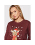 Vero Moda Mikina Reindeer 10262925 Bordová Relaxed Fit - Pepit.sk