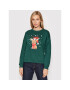 Vero Moda Mikina Reindeer 10262925 Zelená Relaxed Fit - Pepit.sk