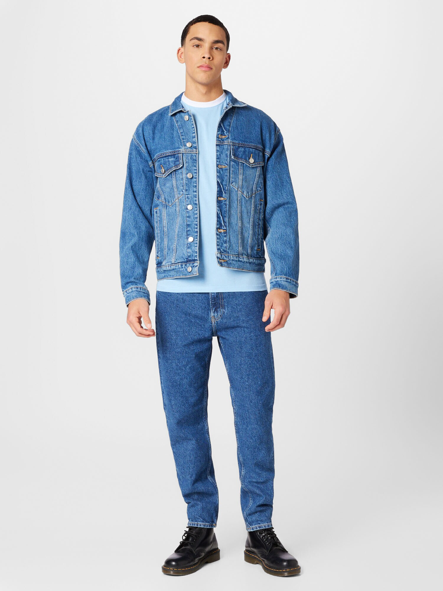 Abercrombie & Fitch Prechodná bunda modrá denim - Pepit.sk