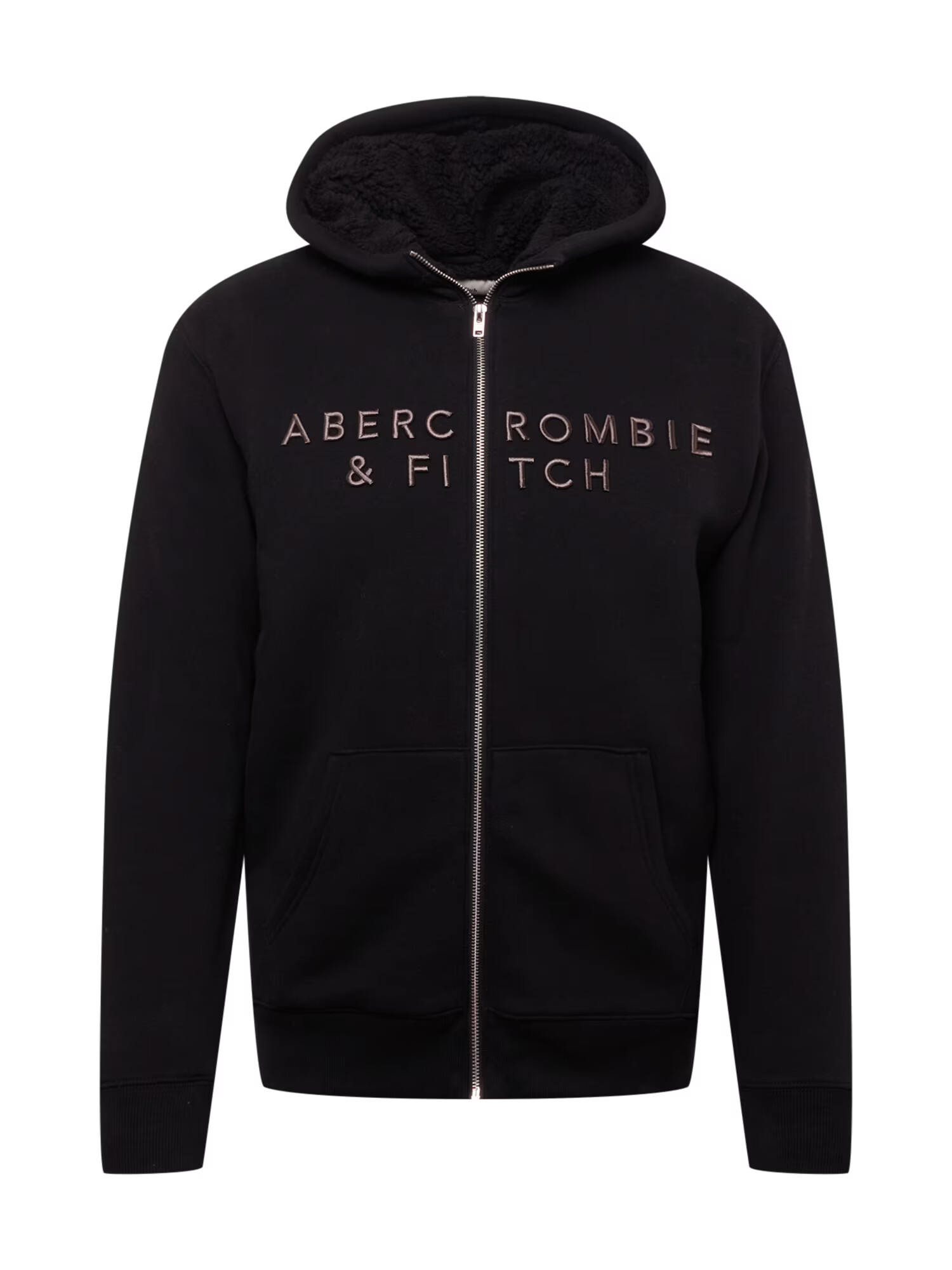 Abercrombie & Fitch Tepláková bunda čierna - Pepit.sk