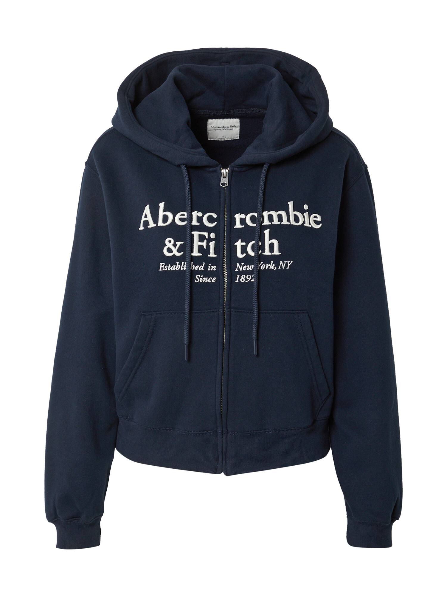 Abercrombie & Fitch Tepláková bunda tmavomodrá / biela - Pepit.sk