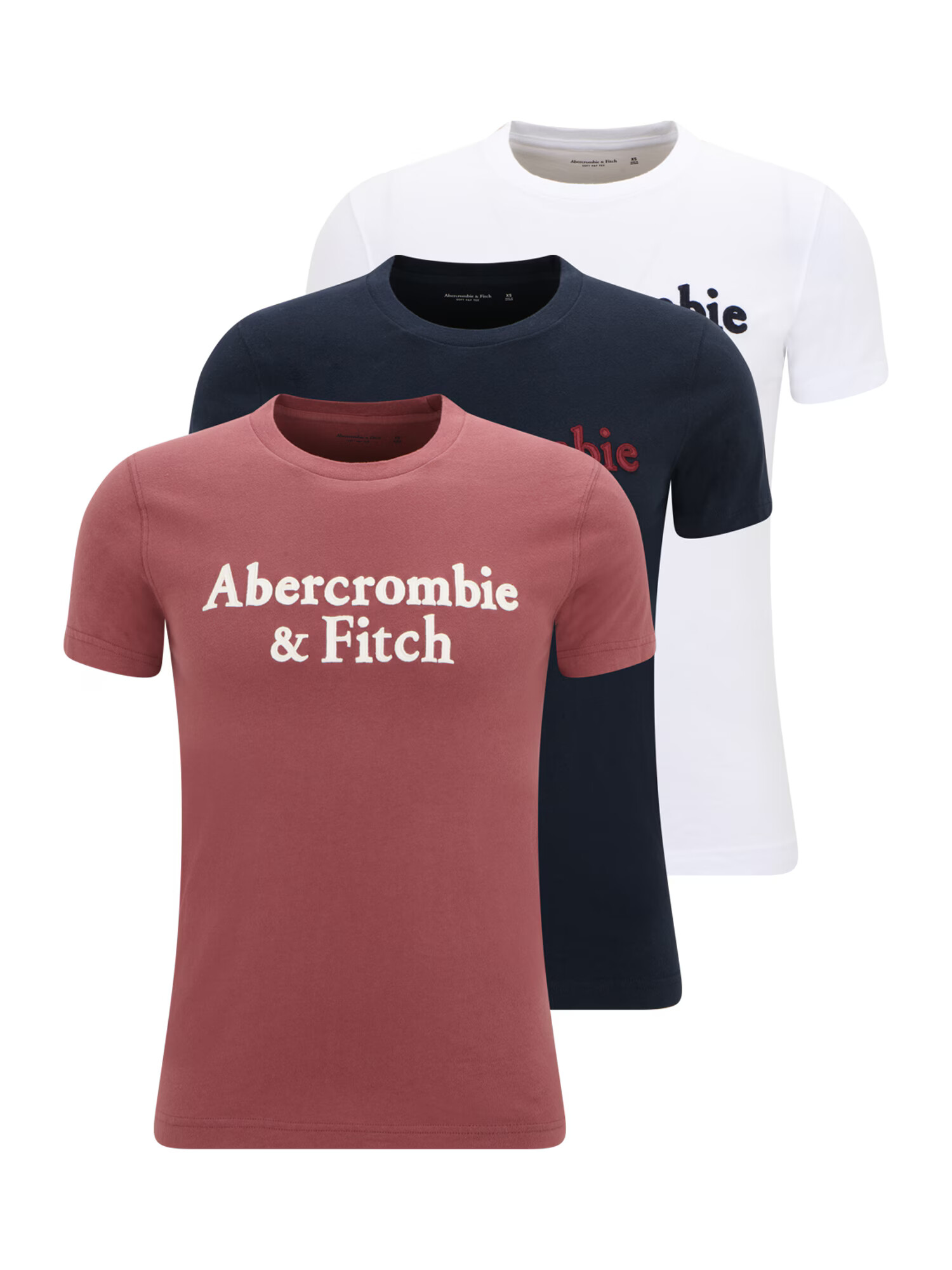 Abercrombie & Fitch Tričko námornícka modrá / pastelovo červená / biela - Pepit.sk