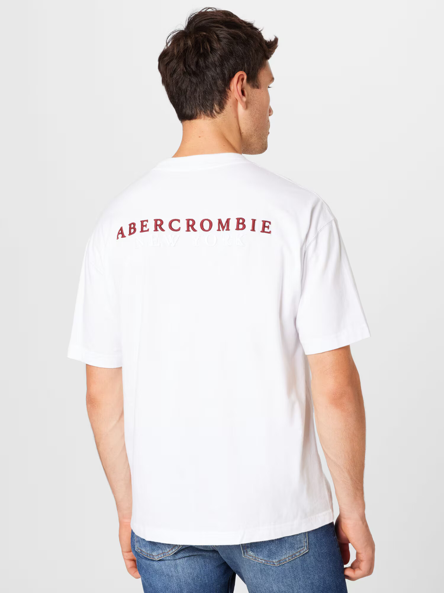 Abercrombie & Fitch Tričko rubínová / biela - Pepit.sk