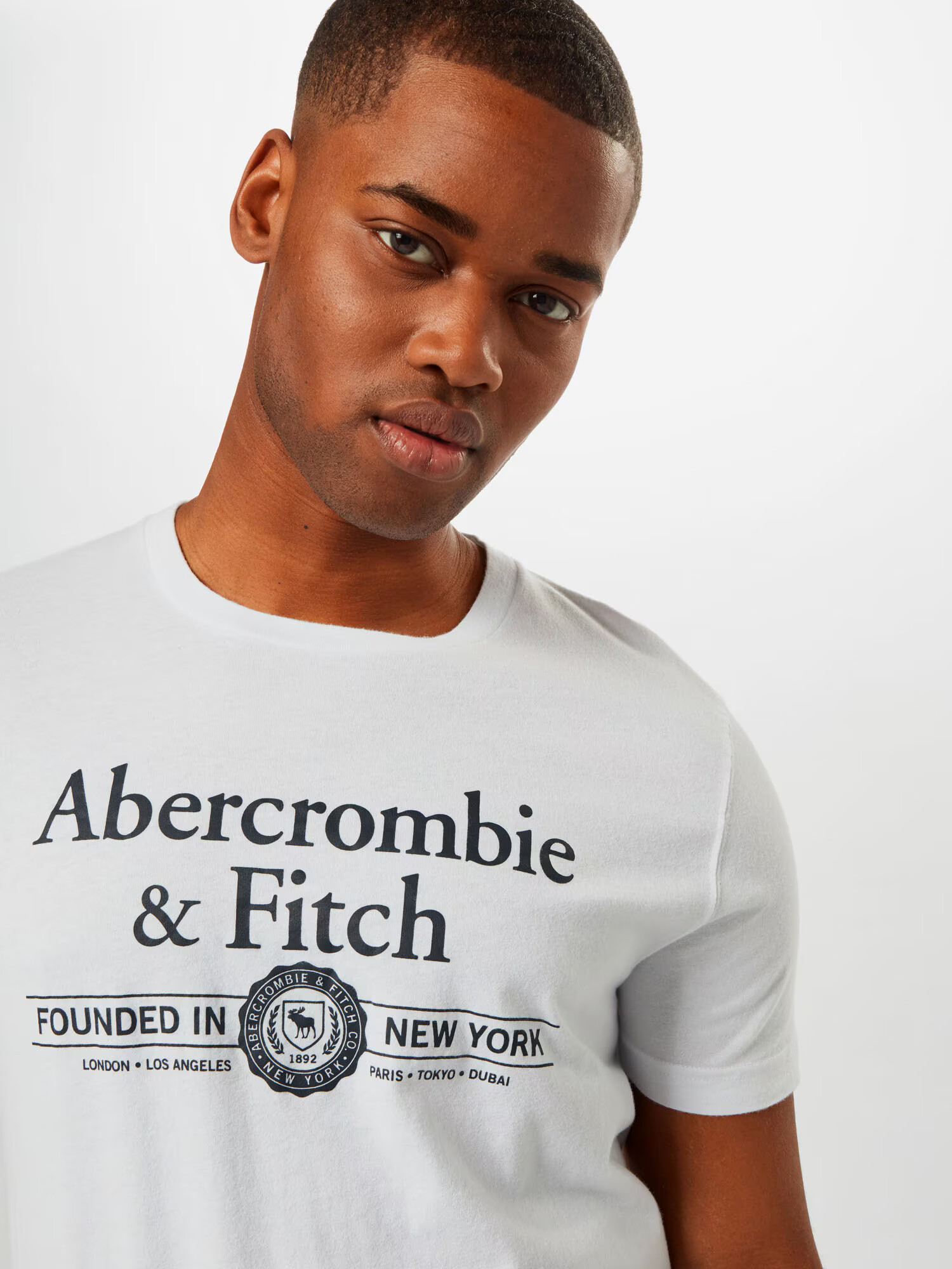 Abercrombie & Fitch Tričko sivá melírovaná / čierna / biela - Pepit.sk