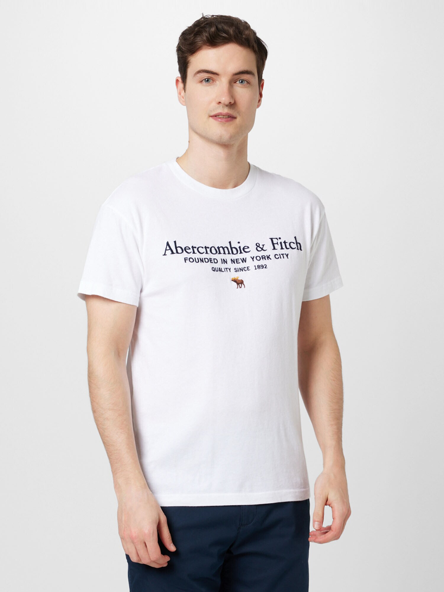 Abercrombie & Fitch Tričko tmavomodrá / hnedá / žltá / biela - Pepit.sk