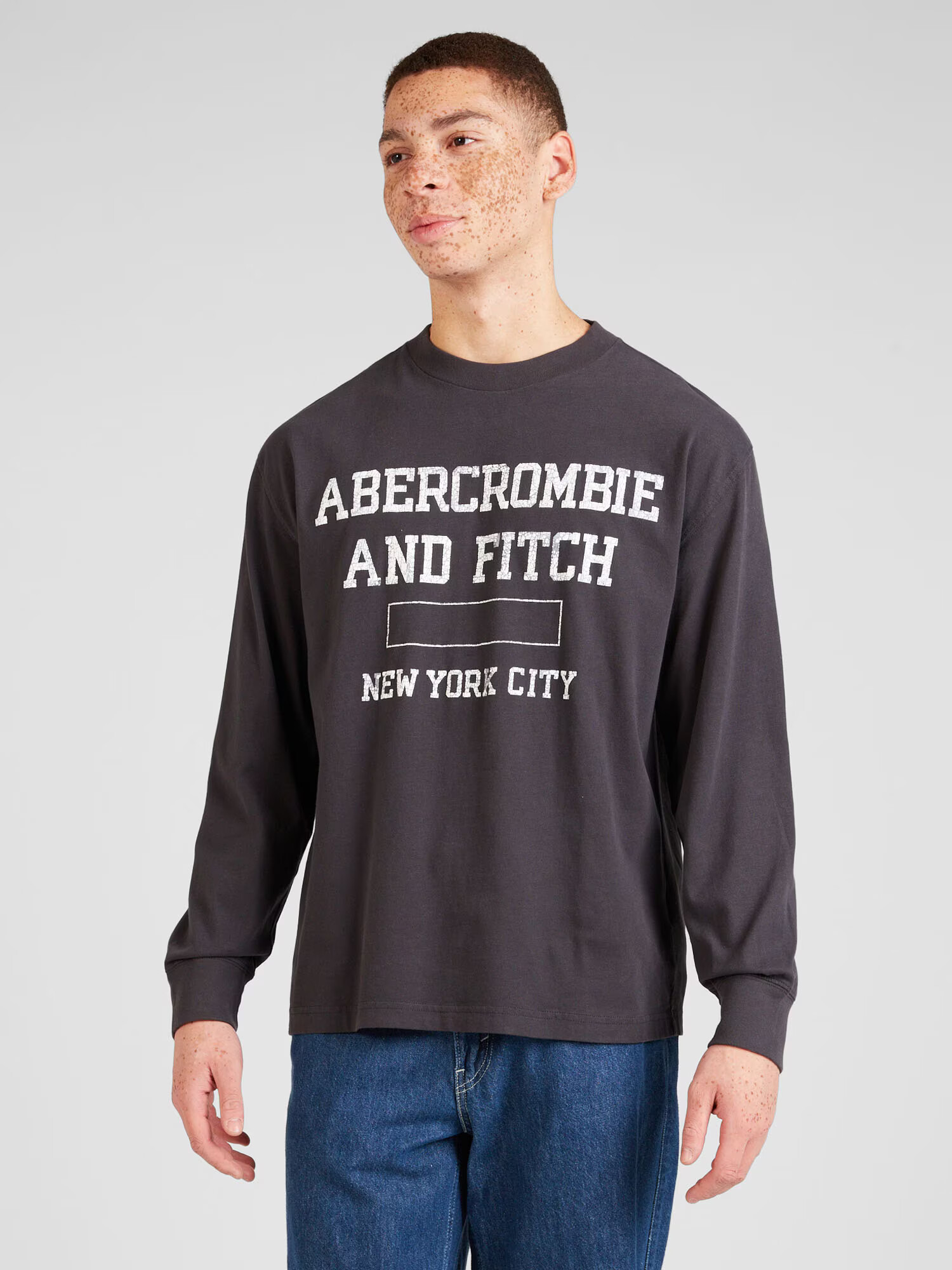 Abercrombie & Fitch Tričko tmavosivá / biela - Pepit.sk