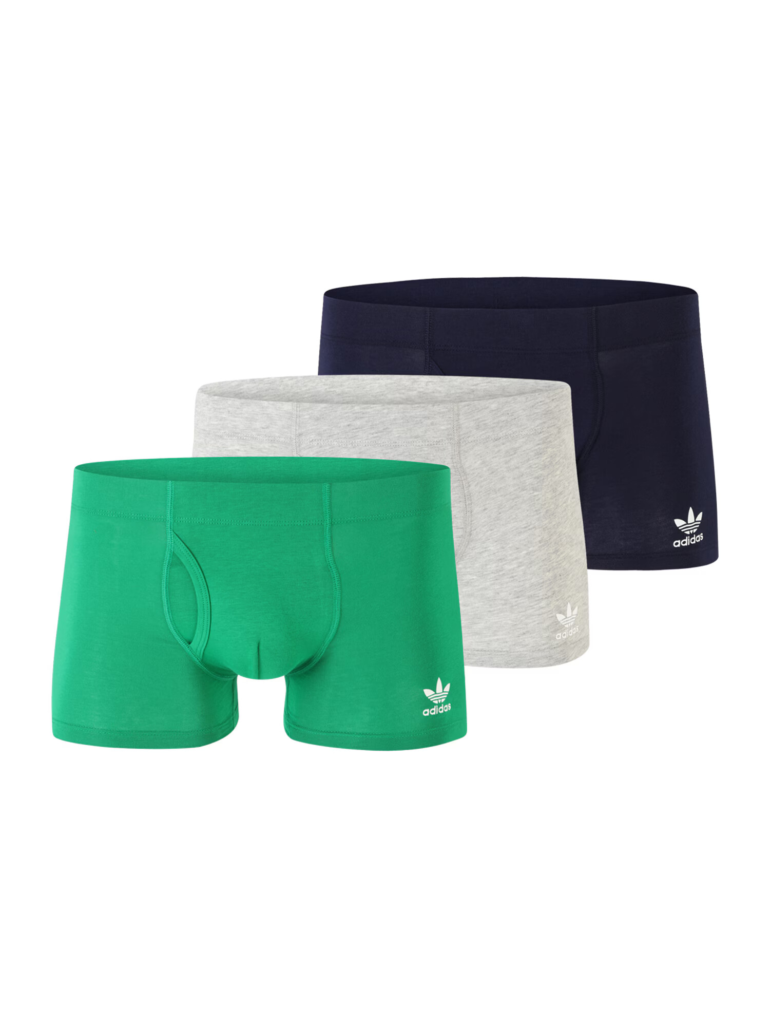 ADIDAS ORIGINALS Boxerky námornícka modrá / sivá melírovaná / zelená / biela - Pepit.sk