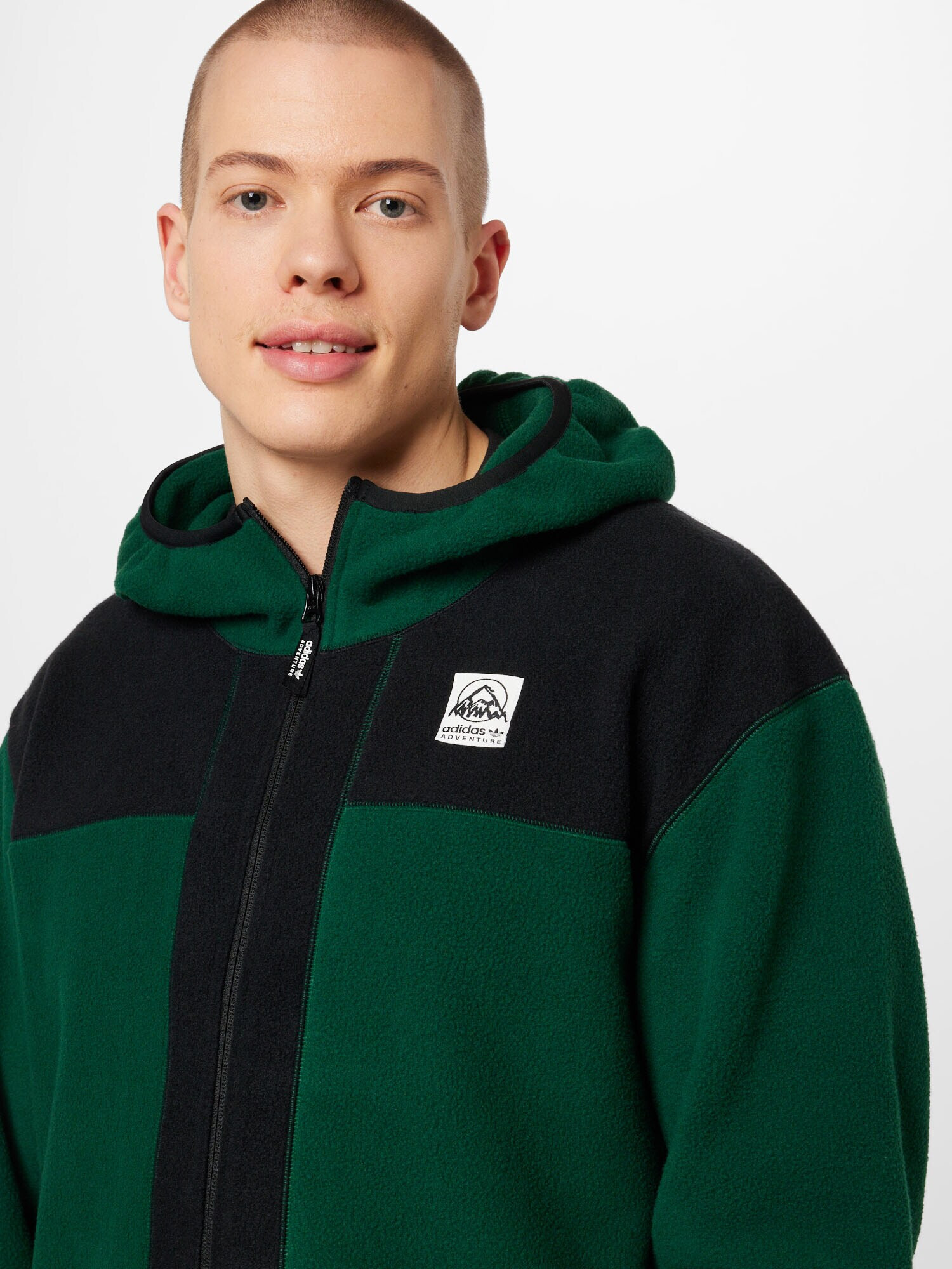 ADIDAS ORIGINALS Flisová bunda tmavozelená / čierna / biela - Pepit.sk