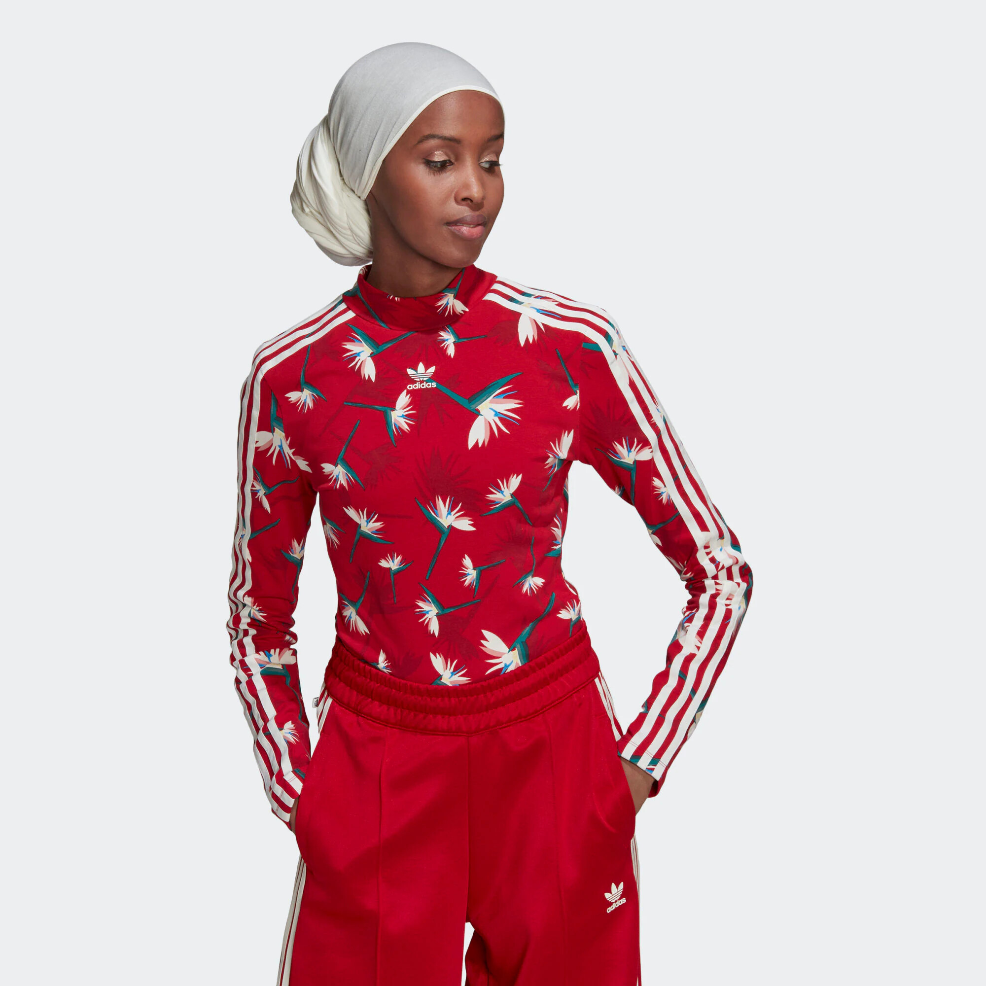 ADIDAS ORIGINALS Košeľové body smaragdová / červená / biela - Pepit.sk