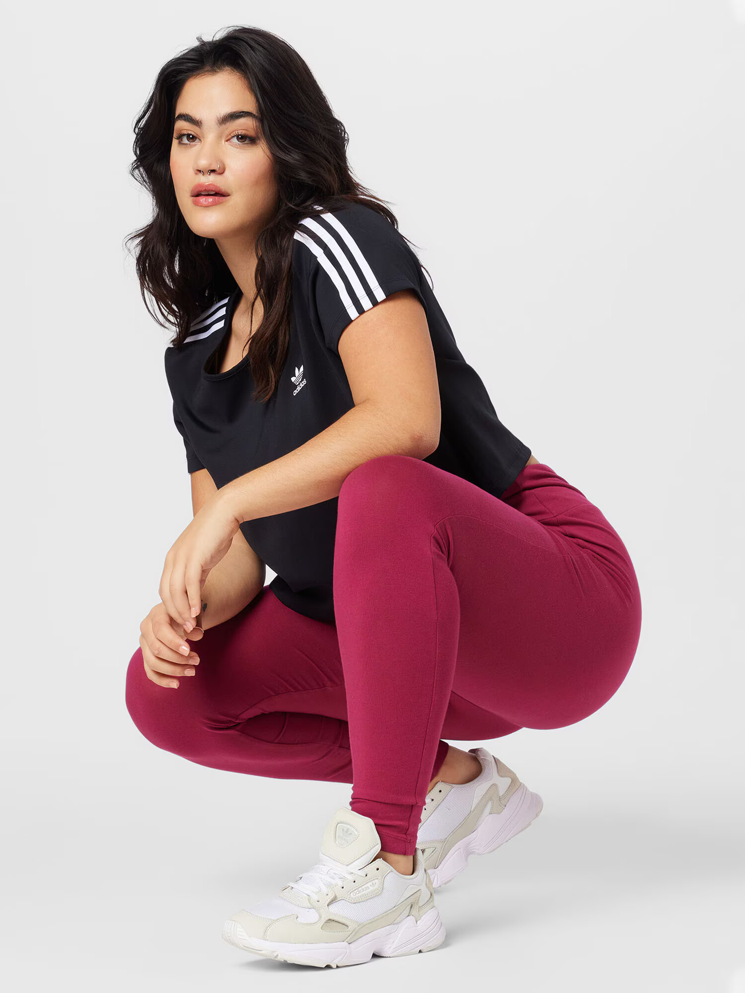 ADIDAS SPORTSWEAR Športové nohavice burgundská / biela - Pepit.sk