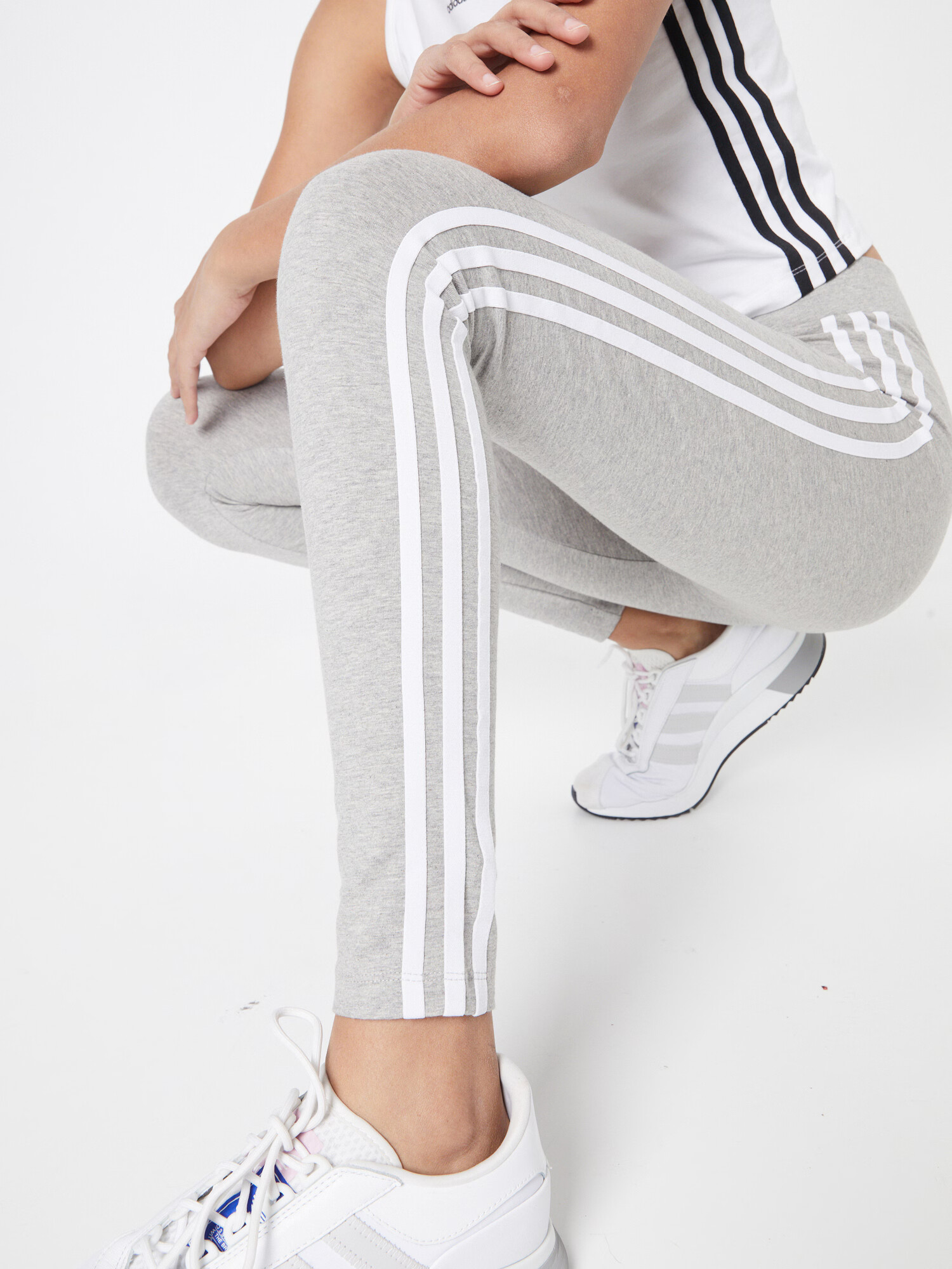 ADIDAS ORIGINALS Legíny svetlosivá / biela - Pepit.sk