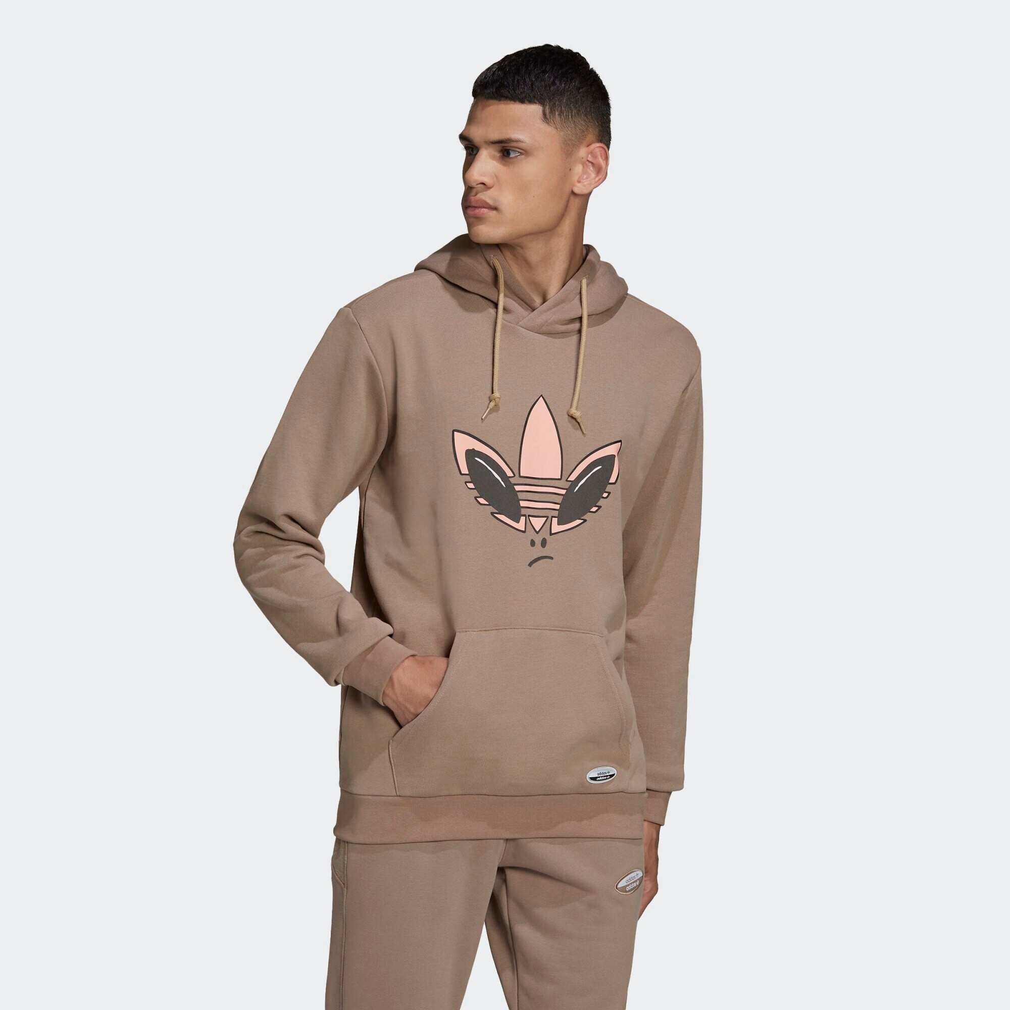 ADIDAS ORIGINALS Mikina 'Alien' svetlohnedá / pastelovo oranžová / čierna - Pepit.sk