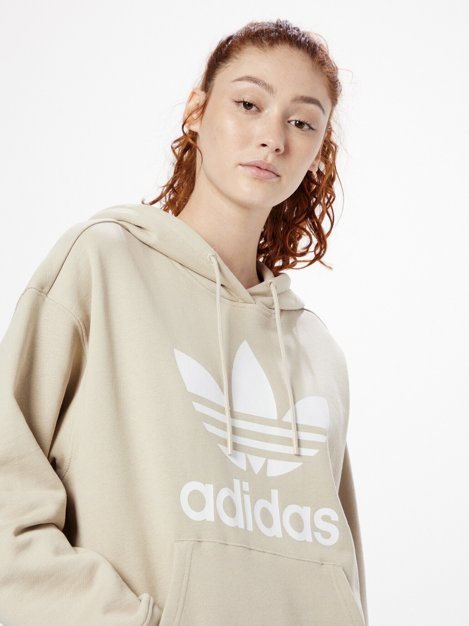 ADIDAS ORIGINALS Mikina 'Trefoil' béžová / biela - Pepit.sk