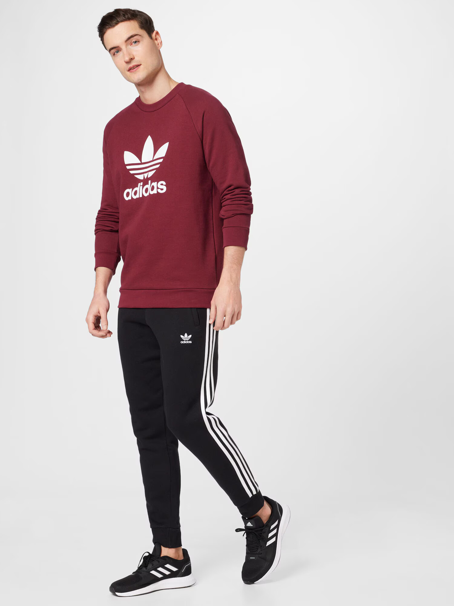 ADIDAS ORIGINALS Mikina 'Trefoil' vínovo červená / biela - Pepit.sk