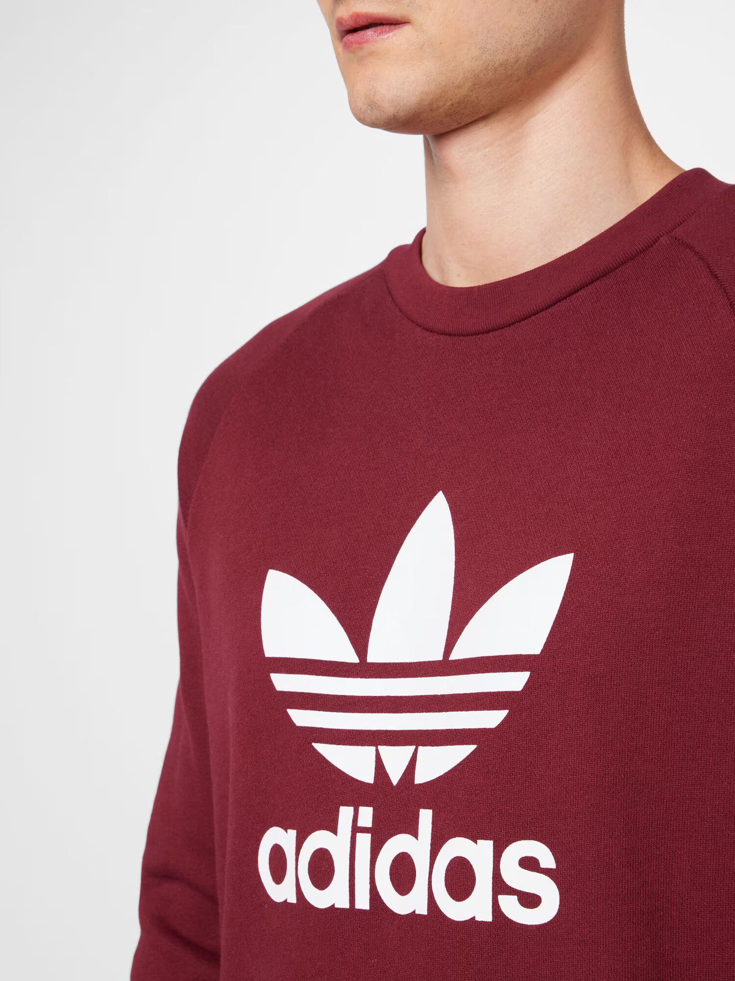 ADIDAS ORIGINALS Mikina 'Trefoil' vínovo červená / biela - Pepit.sk