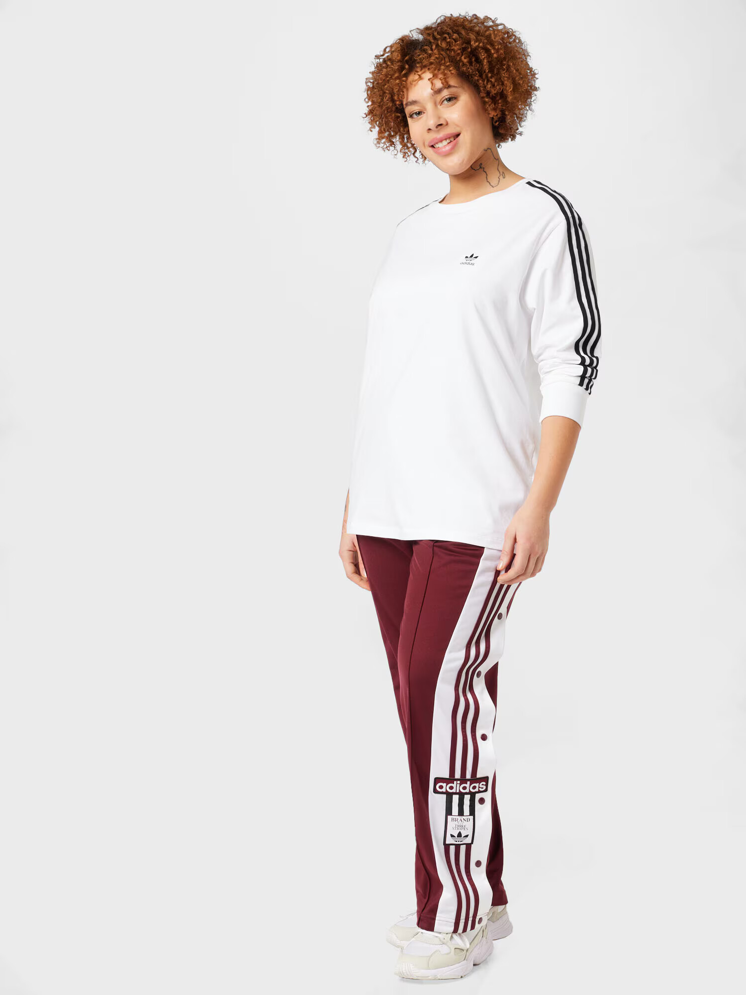 ADIDAS ORIGINALS Nohavice burgundská / čierna / biela - Pepit.sk