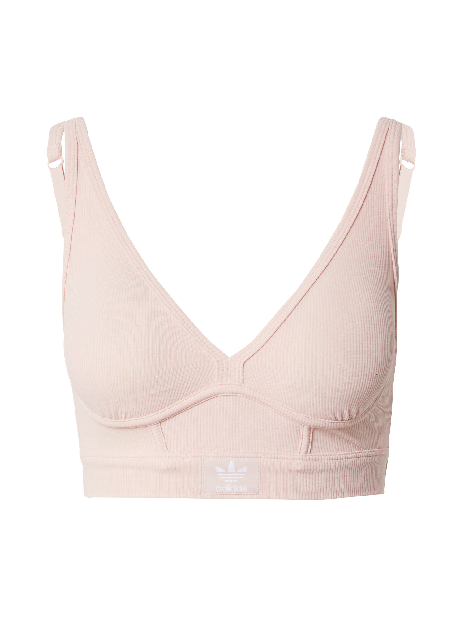 ADIDAS ORIGINALS Podprsenka 'LONGLINE BRALETTE - Originals Rib 2-2' pastelovo ružová / biela - Pepit.sk