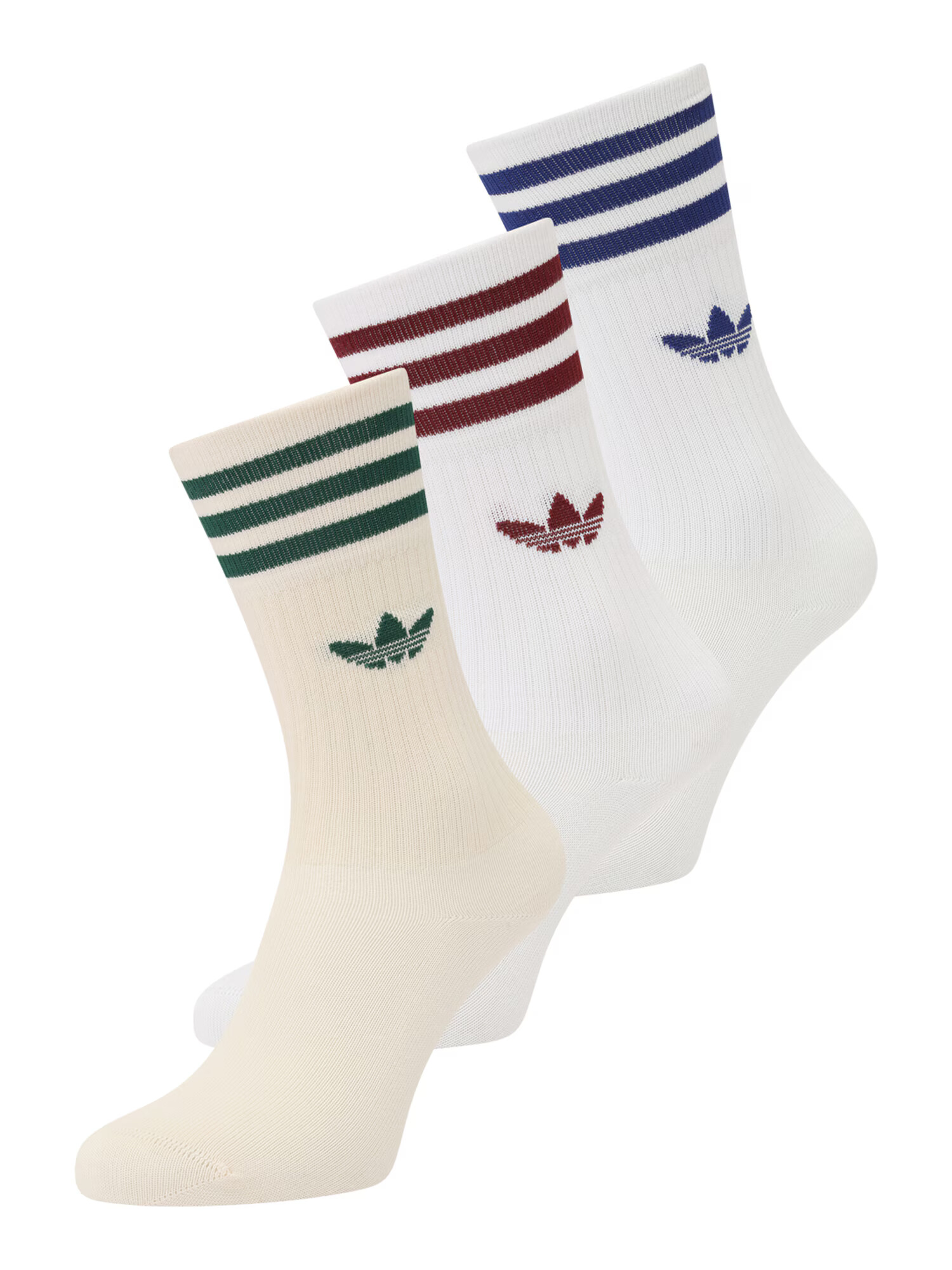 ADIDAS ORIGINALS Ponožky 'SOLID' modrá / zelená / karmínovo červená / biela / biela ako vlna - Pepit.sk