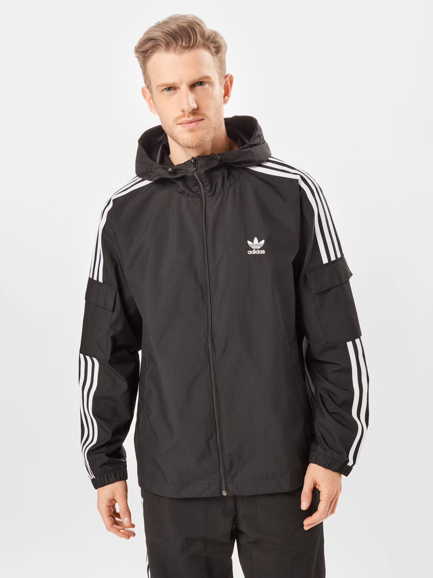 ADIDAS ORIGINALS Prechodná bunda 'Adicolor' čierna / biela - Pepit.sk