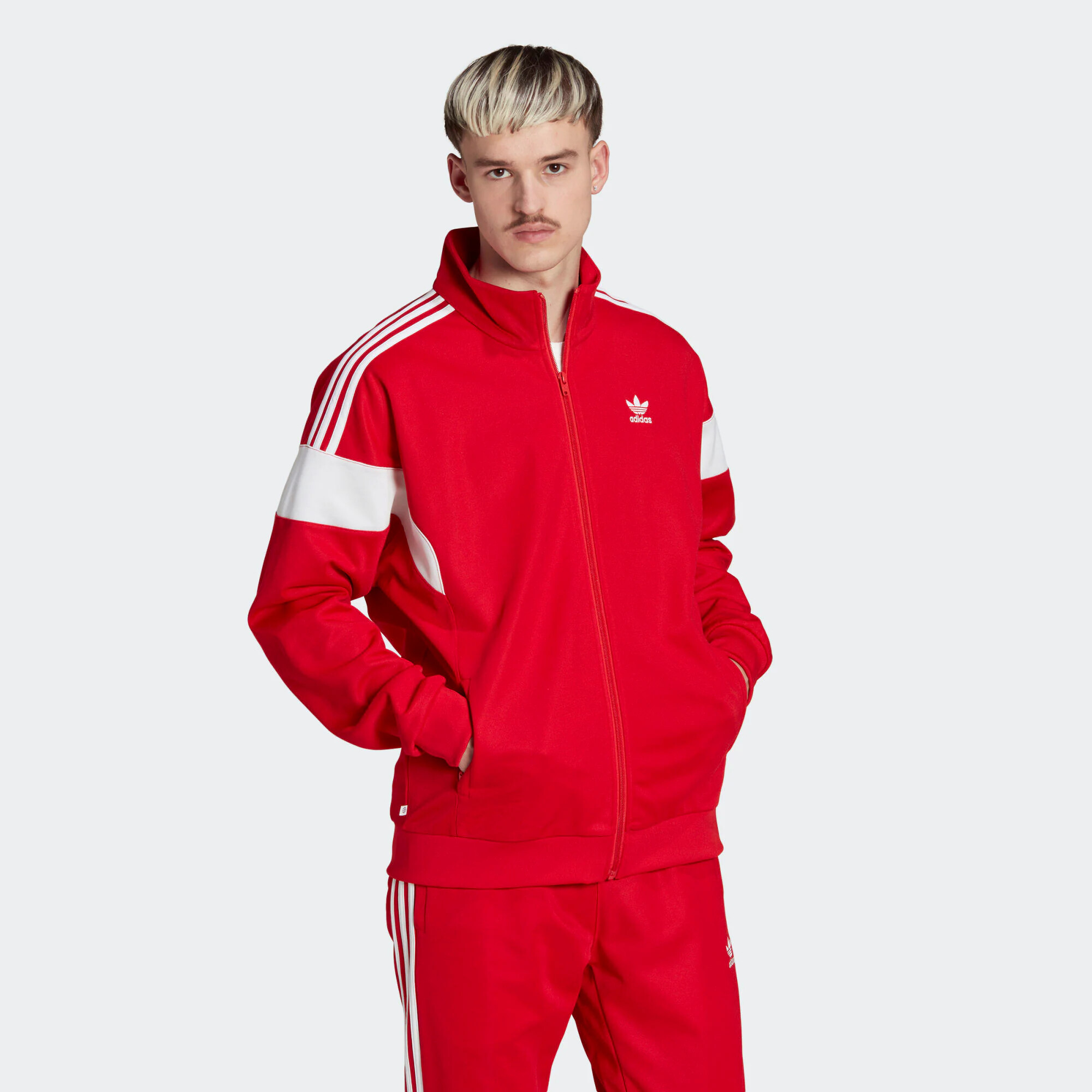 ADIDAS ORIGINALS Prechodná bunda červená / biela - Pepit.sk