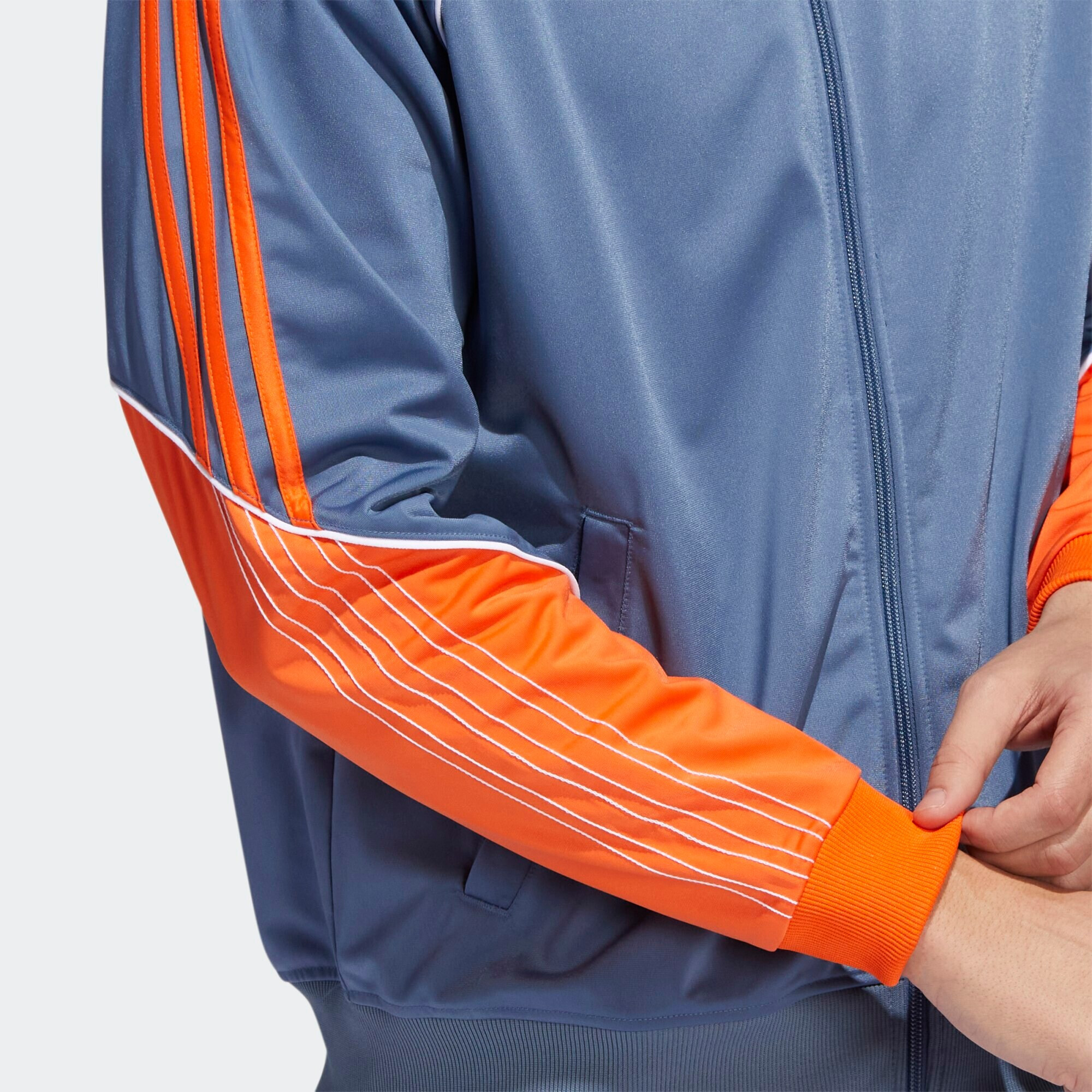 ADIDAS ORIGINALS Prechodná bunda dymovo modrá / oranžová / biela - Pepit.sk