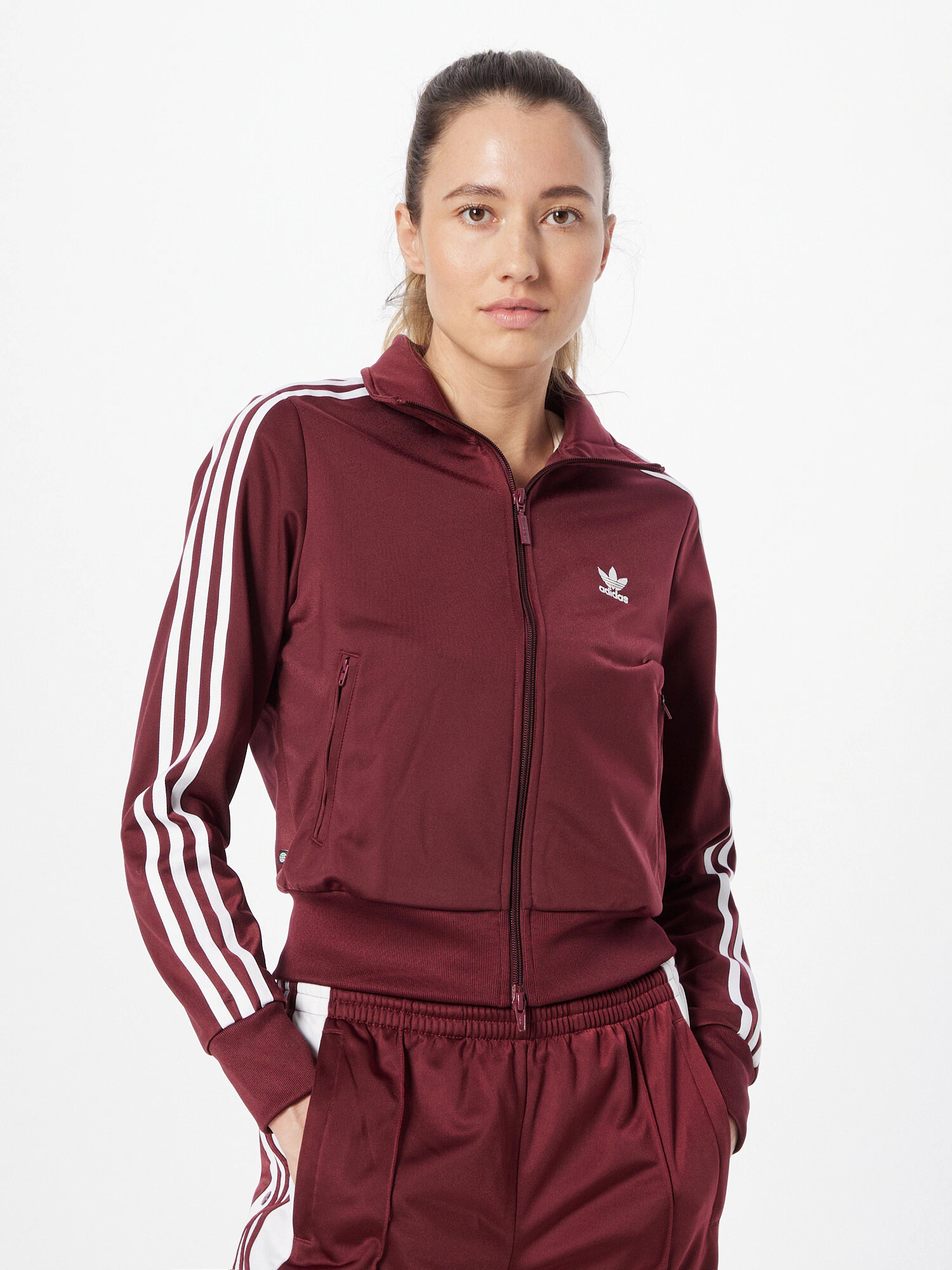 ADIDAS ORIGINALS Tepláková bunda 'FIREBIRD' karmínovo červená / biela - Pepit.sk